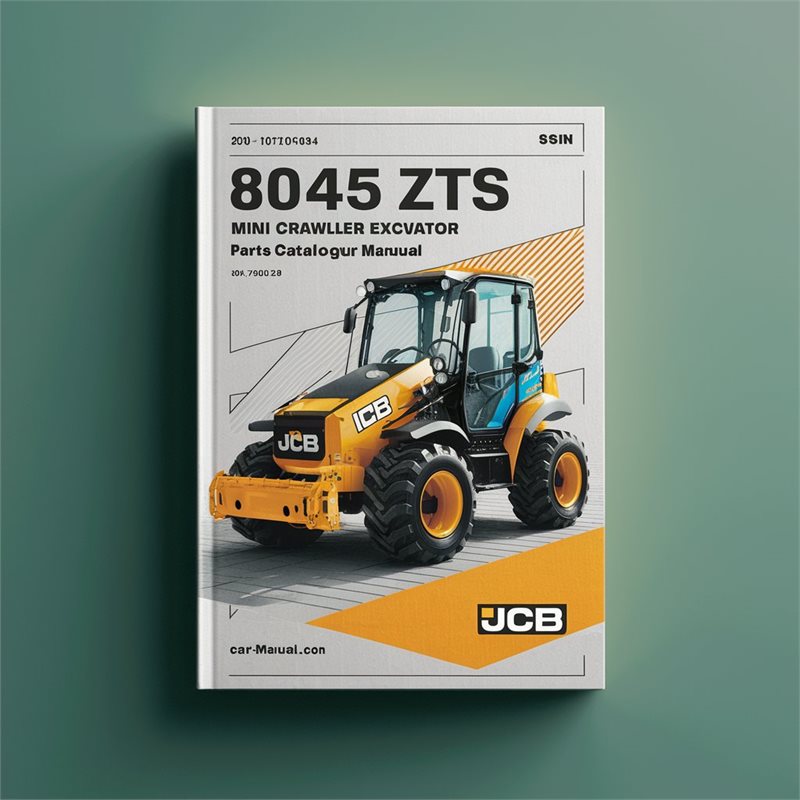 JCB 8045 ZTS Tier 3 Mini Crawler Excavator Parts Catalogue Manual (SN: 01070636-01070641 01070648-01071180) 