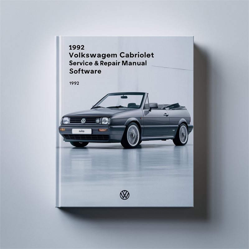 1992 Volkswagen Cabriolet Service & Repair Manual Software 