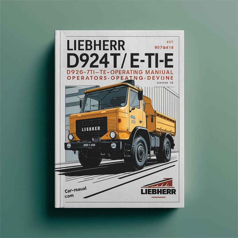 LIEBHERR D924T-E/TI-E D926T-E/TI-E Engine OperatorS Operating Manual ( Order number: 9076418 ) 