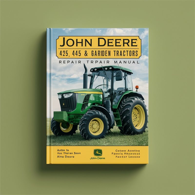JOHN DEERE 425 445 455 LAWN & GARDEN Tractors Repair Manual 